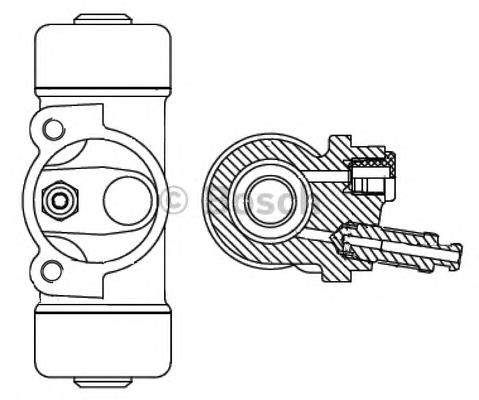 Cilindro traseiro do freio de rodas de trabalho F026002348 Bosch