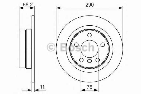 0 986 479 043 Bosch disco do freio traseiro