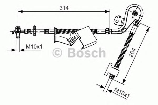 1987481468 Bosch mangueira do freio dianteira esquerda