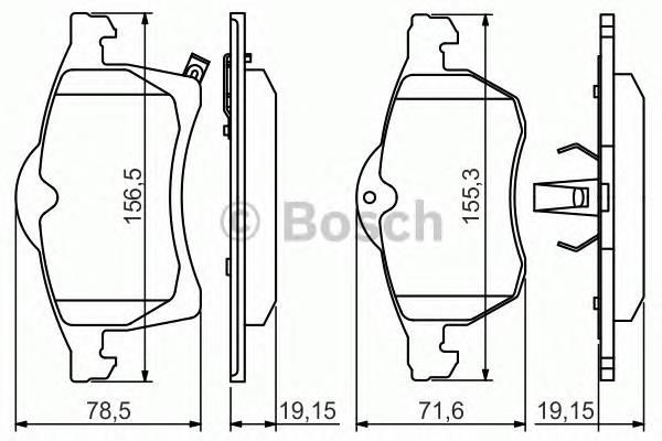 Передние тормозные колодки 0986494508 Bosch
