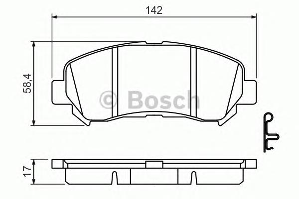 0986494501 Bosch sapatas do freio dianteiras de disco