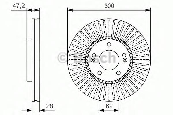 0986479S14 Bosch disco do freio dianteiro