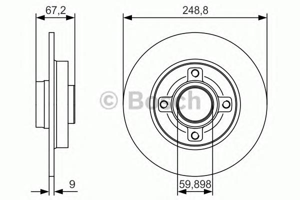 0986479S42 Bosch disco do freio traseiro