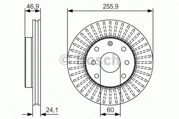 0986479R70 Bosch disco do freio dianteiro