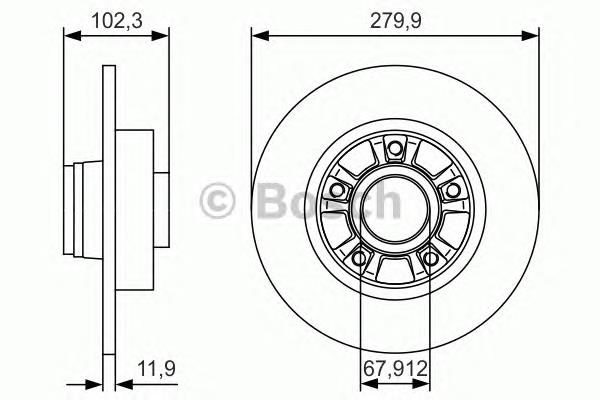 Задний дисковый тормоз Bosch 0986479S44