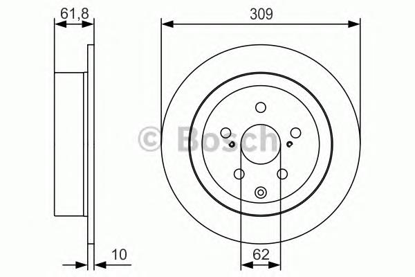 0986479T04 Bosch disco do freio traseiro