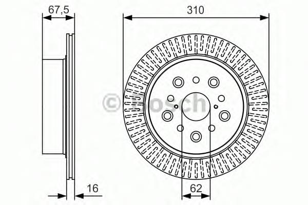 0986479T03 Bosch disco do freio traseiro