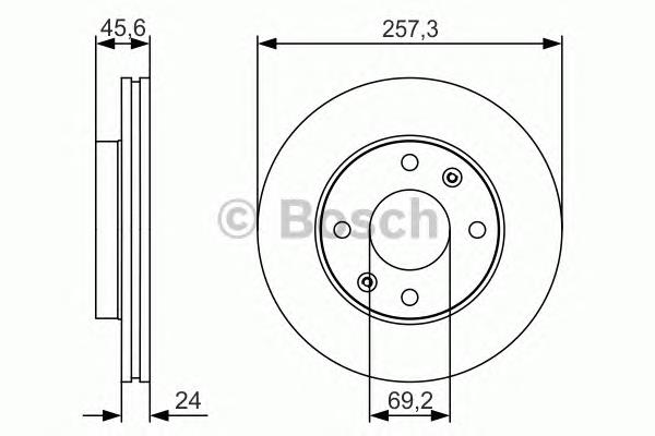 0986479S03 Bosch disco do freio dianteiro