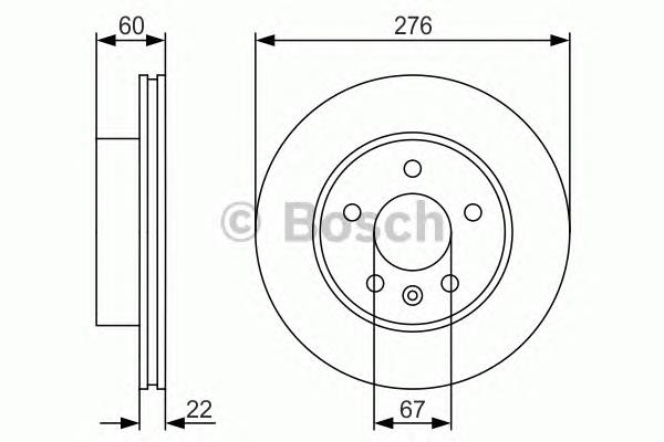 0986479R95 Bosch disco do freio dianteiro