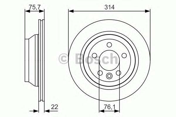 0986479S54 Bosch disco do freio traseiro