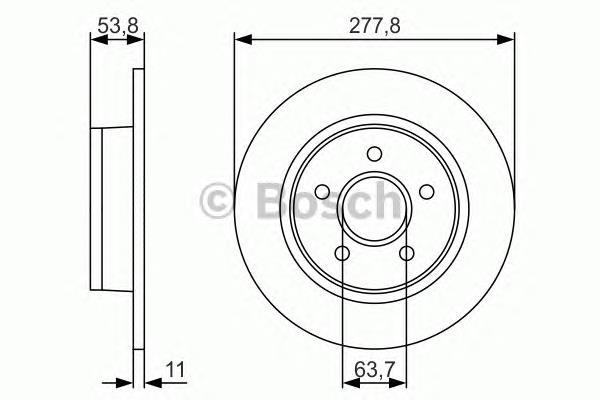 0986479S51 Bosch disco do freio traseiro