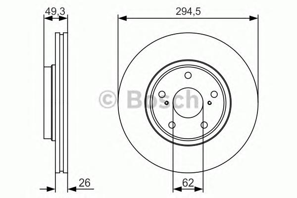 0986479S59 Bosch disco do freio dianteiro