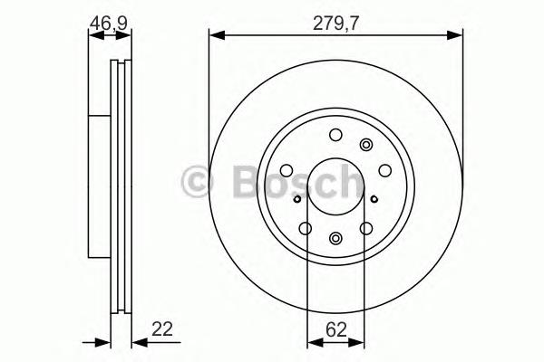 0986479S58 Bosch disco do freio dianteiro