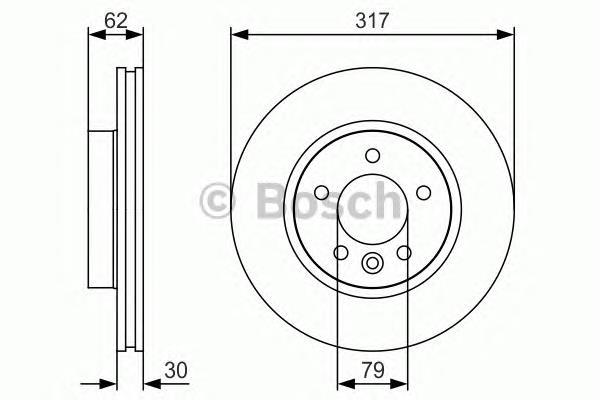 0986479S25 Bosch disco do freio dianteiro