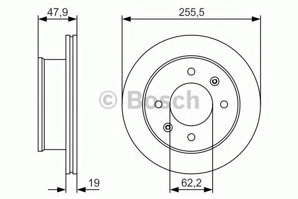 0986479S21 Bosch disco do freio dianteiro