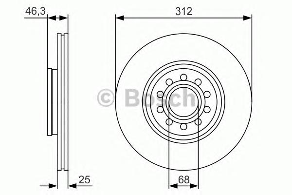 0986479S23 Bosch disco do freio dianteiro