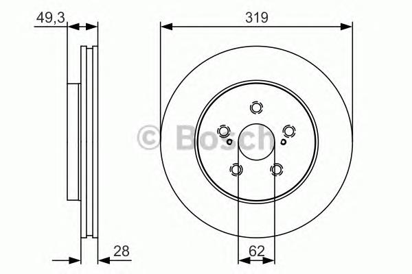 0986479S39 Bosch disco do freio dianteiro