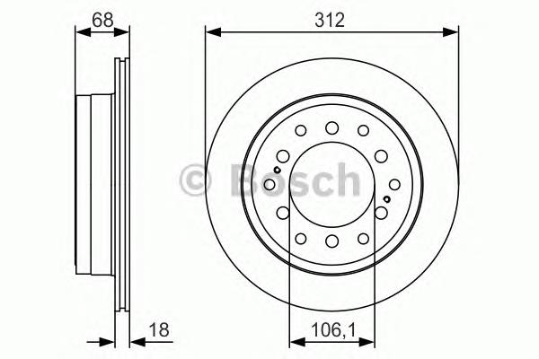 0986479S36 Bosch disco do freio traseiro