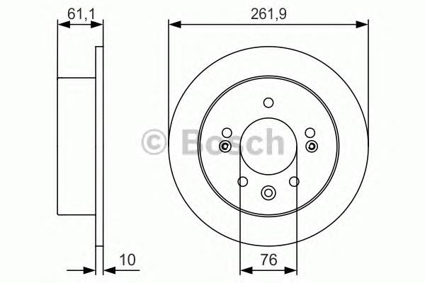 0986479R09 Bosch disco do freio traseiro