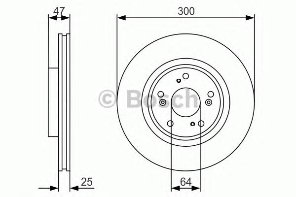 0986479R24 Bosch disco do freio dianteiro