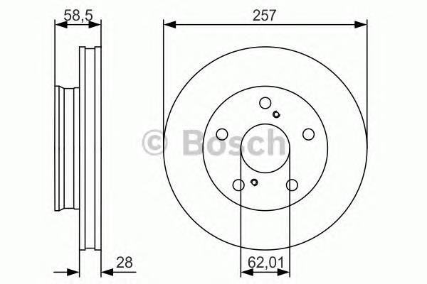 0986479R53 Bosch disco do freio dianteiro