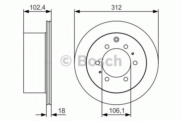 0986479R57 Bosch disco do freio traseiro