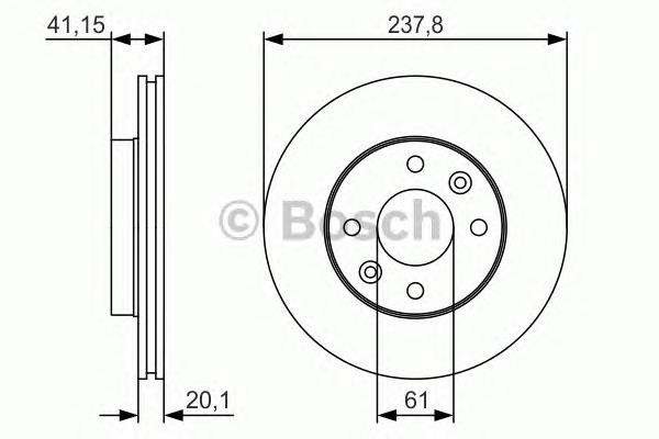 0986479R66 Bosch disco do freio dianteiro