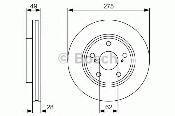 0986479R58 Bosch disco do freio dianteiro