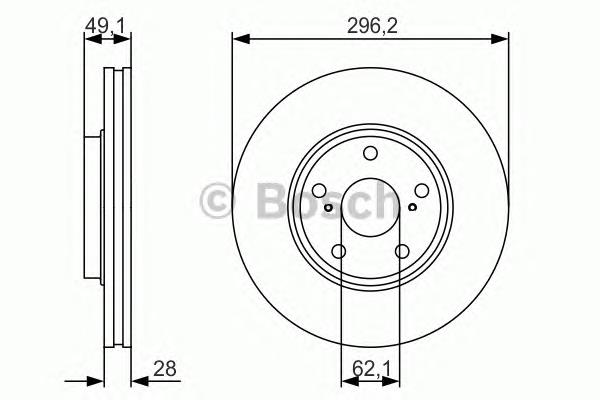 0986479R28 Bosch disco do freio dianteiro