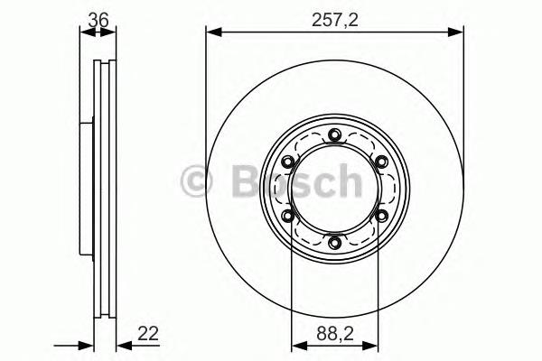 0986479R42 Bosch disco do freio dianteiro