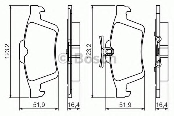 0986494528 Bosch sapatas do freio traseiras de disco