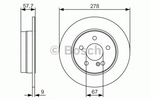 0986479S96 Bosch disco do freio traseiro