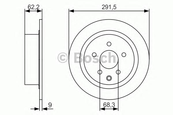 0986479S71 Bosch disco do freio traseiro