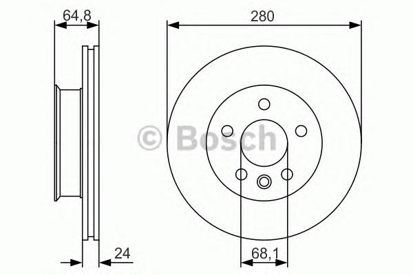 Передние тормозные диски 0986479S80 Bosch