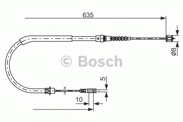 1987477567 Bosch cabo do freio de estacionamento traseiro direito