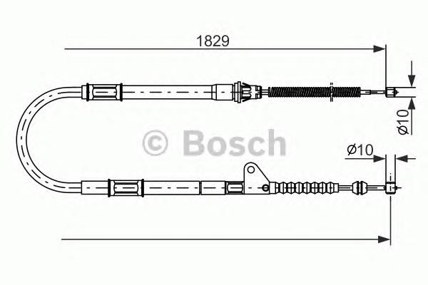 1987477545 Bosch cabo do freio de estacionamento traseiro esquerdo