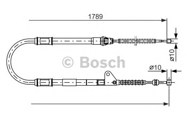 Cabo do freio de estacionamento traseiro direito 1987477540 Bosch