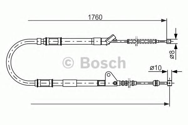 1987477541 Bosch cabo do freio de estacionamento traseiro direito