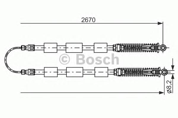 1987477553 Bosch cabo do freio de estacionamento dianteiro