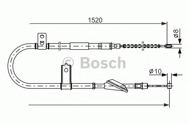1987477613 Bosch cabo do freio de estacionamento traseiro direito