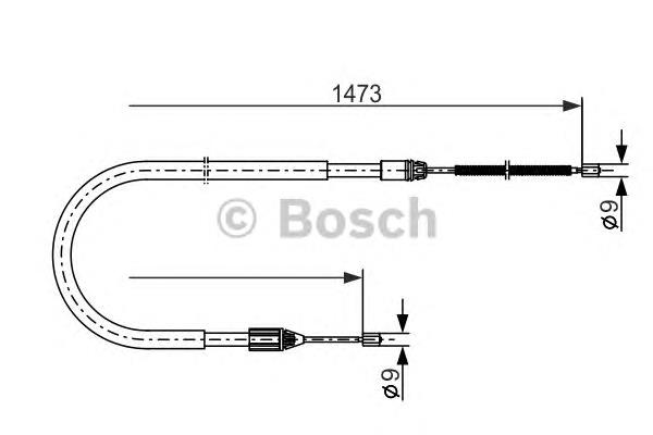 1987477636 Bosch cabo traseiro direito/esquerdo do freio de estacionamento