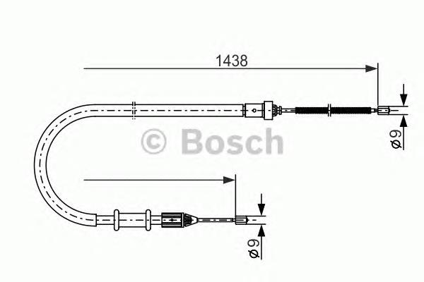 1987477634 Bosch cabo do freio de estacionamento traseiro esquerdo