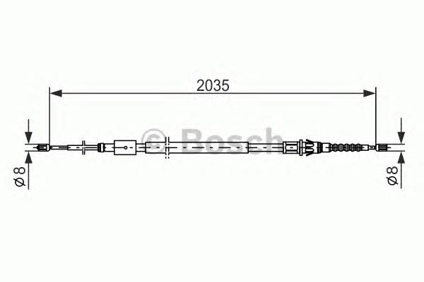 1987477598 Bosch cabo traseiro direito/esquerdo do freio de estacionamento