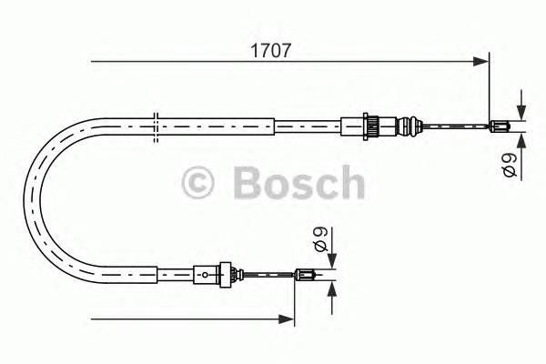 1987477587 Bosch cabo traseiro direito/esquerdo do freio de estacionamento