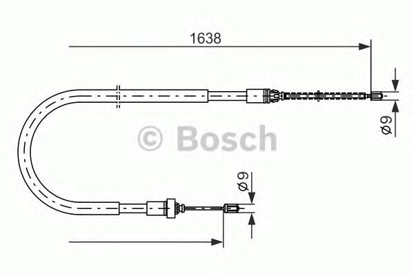 1987477586 Bosch cabo traseiro direito/esquerdo do freio de estacionamento