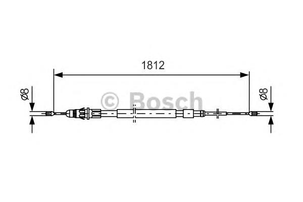 1987477600 Bosch cabo traseiro direito/esquerdo do freio de estacionamento