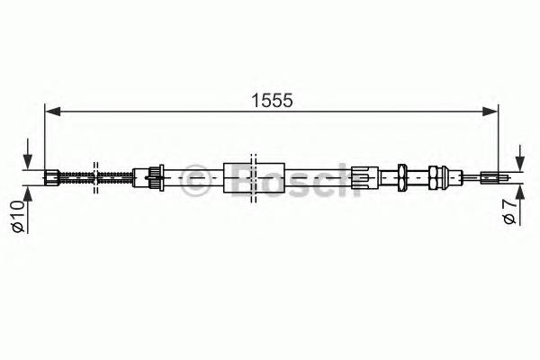 1608281980 Peugeot/Citroen cabo do freio de estacionamento traseiro direito