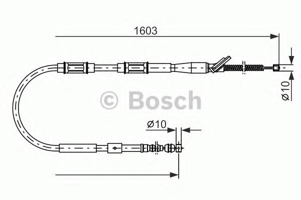 1987477409 Bosch cabo do freio de estacionamento traseiro direito
