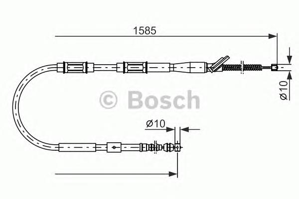 1987477413 Bosch cabo do freio de estacionamento traseiro esquerdo