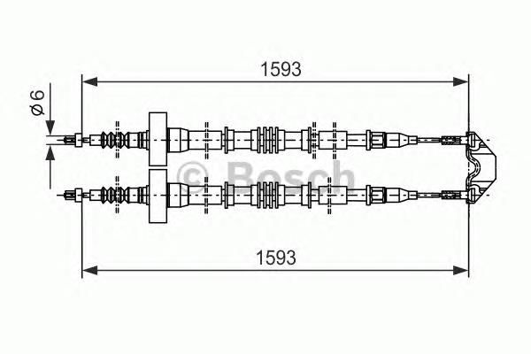 Задний трос ручника 1987477527 Bosch